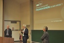 (From left to right) Prof. Dr. Mario Gollwitzer, Prof. Dr. Markus Vogt and the director of the GraduateCenter, Dr. Isolde von Bülow, during the discussion with the audience